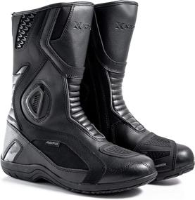 img 4 attached to 🏍️ Kronox Men's Touring Motorcycle Riding Boots: Water Resistant, Black PU Leather
