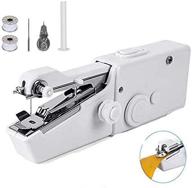 portable handheld sewing machine - mini cordless electric stitch tool for quick repairs, fabric, clothing, kids clothes - ideal for home, travel use logo