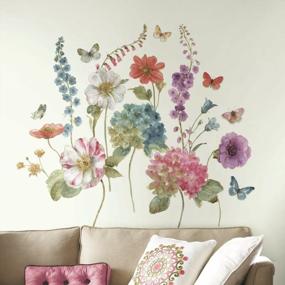 img 4 attached to Преобразите свое пространство с помощью Lisa Audit Garden Flowers Peel And Stick Giant Wall Decals от RoomMates