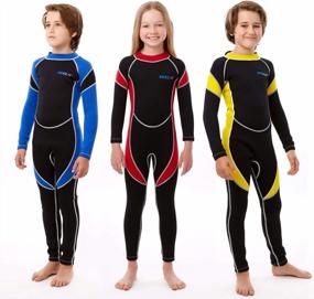 img 4 attached to Scubadonkey Kids Wetsuit - 2.5Mm Neoprene, UPF 50+, CPSC Safety Certified, Ideal For Boys, Girls And Toddlers