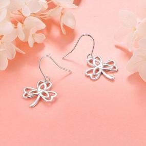 img 1 attached to S925 Sterling Silver Celtic Knot Earrings For Women Irish Good Luck Drop Dangle Hook Earrings
