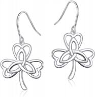 s925 sterling silver celtic knot earrings for women irish good luck drop dangle hook earrings logo