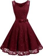 dressystar ds0010 floral bridesmaid burgundy women's clothing ~ dresses logo