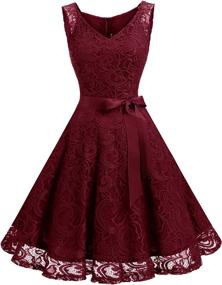 img 4 attached to Dressystar DS0010 Floral Bridesmaid Burgundy Women's Clothing ~ Dresses