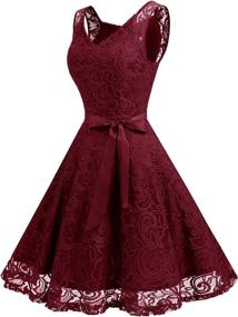 img 3 attached to Dressystar DS0010 Floral Bridesmaid Burgundy Women's Clothing ~ Dresses