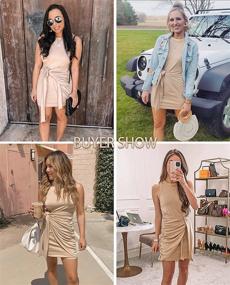 img 2 attached to Summer Beach Dresses For Women: Sleeveless Tank Mini Wrap Dress With Ruched Tie And Bodycon Fit From LETSRUNWILD