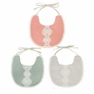 3 pack of reversible waterproof handmade cotton baby drool bibs for girls - natural and ideal for ages 0-12 months logo