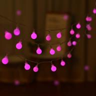 розовые мини-гирлянды-глобусы - 16,4-футовые 50-светодиодные гирлянды с батарейным питанием и 8 режимами для вечеринок в помещении / на открытом воздухе, свадьбы, рождественской елки и садовых украшений логотип