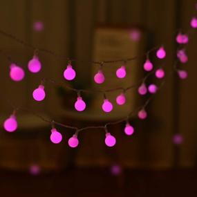 img 4 attached to Pink Mini Globe String Lights - 16.4FT 50-LED Battery Operated Fairy Lights With 8 Modes For Indoor/Outdoor Party, Wedding, Christmas Tree & Garden Decorations