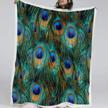 blessliving peacock sherpa fleece blanket: cozy up your home decor or adventure in style logo
