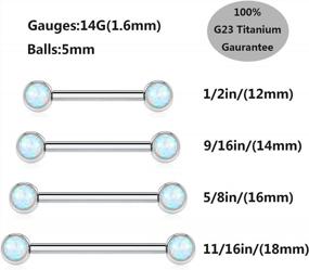 img 1 attached to Solid Titanium Shield Barbell Tongue Piercing Pair, Internally Threaded, 14G/16G G23, Silver By GAGABODY