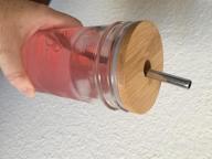 img 1 attached to Mason Jar Lids With Straw Hole, Bamboo Lids For Beer Can Glass, CNVOILA ECO Reusable Bamboo Mason Jar Lids For Regular Mouth Mason Jar With 2 Reusable Stainless Steel Straw review by Julio Fernandez
