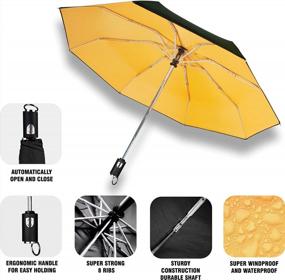 img 3 attached to Compact And Convenient: Windproof Automatic Travel Umbrella With Teflon Coating For Women And Men