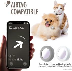 img 1 attached to Sweet Baby Co. Airtag Cat Collar Holder 2 Pack – Secure 🐱 GPS Tracker Case for Small Pets, Compatible with Apple Air Tag, Waterproof Design (White/Gray)