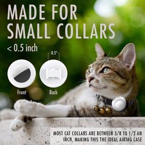 img 3 attached to Sweet Baby Co. Airtag Cat Collar Holder 2 Pack – Secure 🐱 GPS Tracker Case for Small Pets, Compatible with Apple Air Tag, Waterproof Design (White/Gray)