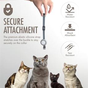 img 2 attached to Sweet Baby Co. Airtag Cat Collar Holder 2 Pack – Secure 🐱 GPS Tracker Case for Small Pets, Compatible with Apple Air Tag, Waterproof Design (White/Gray)