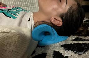 img 6 attached to Ease Neck And Shoulder Pain With Cervical Traction Device - Chiropractic Pillow For Cervical Spine Alignment, TMJ Pain Relief, And Neck Stretching (Dark Blue)