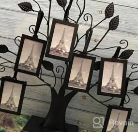 img 5 attached to Настенный декор из металлического дерева с 6 подвесными фоторамками размером с кошелек - вмещает фотографии 2X3 - персонализированные подарки для мамы, бабушки, рождественские подарки на день рождения