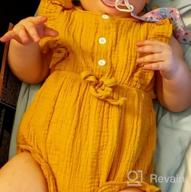 img 1 attached to Cute And Comfy Toddler Girl Ruffled Romper For Casual Summer Days - Cotton Linen Jumpsuit By YOUNGER TREE review by Karla Harper