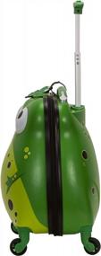 img 3 attached to Fun And Durable Frog Hardside Spinner Luggage For Kids - Rockland Jr. My First Carry-On