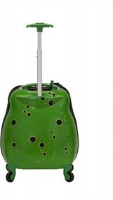 img 2 attached to Веселый и прочный чемодан-спиннер Frog Hardside для детей - Rockland Jr. My First Handy-On