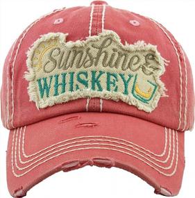 img 1 attached to Women'S Embroidered Patch Baseball Cap - Funky Junque Distressed Vintage Unconstructed Hat