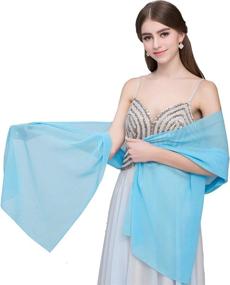 img 1 attached to Chiffon Shawls for Women's Evening, Scarves & Wraps - Trendy Accessories