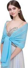 img 2 attached to Chiffon Shawls for Women's Evening, Scarves & Wraps - Trendy Accessories