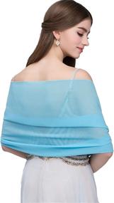 img 3 attached to Chiffon Shawls for Women's Evening, Scarves & Wraps - Trendy Accessories