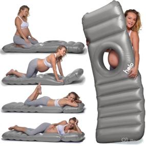 img 4 attached to 🤰 HOLO™ Original Inflatable Pregnancy Pillow: Stomach-Lying Maternity Float and Bed for Safe Land + Water Use - Silver