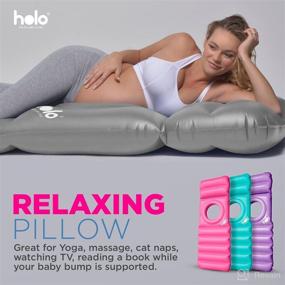 img 3 attached to 🤰 HOLO™ Original Inflatable Pregnancy Pillow: Stomach-Lying Maternity Float and Bed for Safe Land + Water Use - Silver