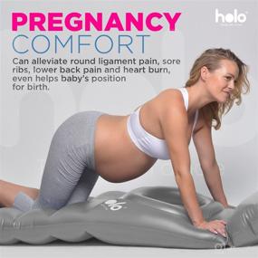 img 1 attached to 🤰 HOLO™ Original Inflatable Pregnancy Pillow: Stomach-Lying Maternity Float and Bed for Safe Land + Water Use - Silver