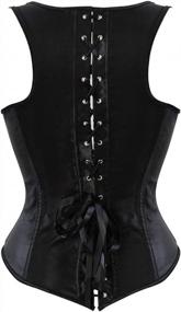 img 2 attached to 👗 Frawirshau Women's Gothic Steampunk Corset Vest Top - Bustier Waist Cincher Underbust Corset