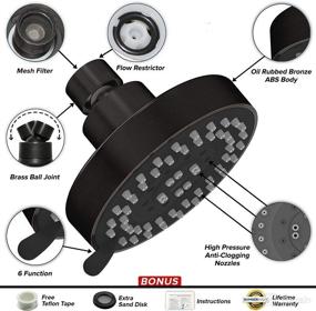 img 1 attached to 🚿 ShowerMaxx Choice Series 4 inch High Pressure Shower Head with 5 Spray Settings - Oil Rubbed Bronze Finish for MAXX-imized Shower Experience