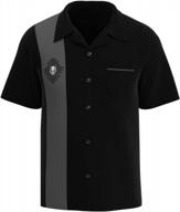 mens usa made rockabilly bowling shirt short-sleeve button down skull blade logo