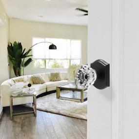 img 2 attached to Add Vintage Charm To Your Home Interior With CLCTK Antique Crystal Glass Door Knobs In Matte Black Finish