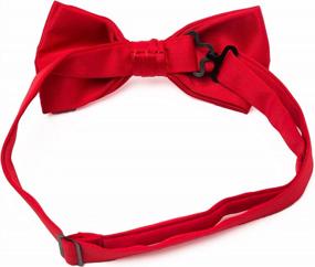 img 2 attached to Adjustable Pre-Tied Solid Color Poly Satin Bow Tie For Boys - Franker'S Boy'S 2