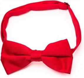img 4 attached to Adjustable Pre-Tied Solid Color Poly Satin Bow Tie For Boys - Franker'S Boy'S 2