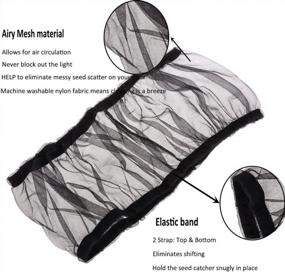 img 2 attached to Adjustable Drawstring Bird Seed Catcher Mesh Cage Net Cover - Soft Nylon Skirt For Birds
