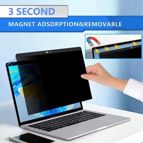 img 1 attached to 🔒 Enhance Privacy and Visual Comfort with Magnetic Removable Privacy Screen for MacBook Pro 15 Inch (2016-2019) - Anti-Peeping, Anti Blue Light, Anti Glare, Model A1707, A1990