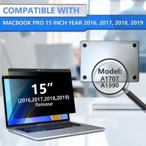 img 3 attached to 🔒 Enhance Privacy and Visual Comfort with Magnetic Removable Privacy Screen for MacBook Pro 15 Inch (2016-2019) - Anti-Peeping, Anti Blue Light, Anti Glare, Model A1707, A1990