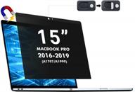 🔒 enhance privacy and visual comfort with magnetic removable privacy screen for macbook pro 15 inch (2016-2019) - anti-peeping, anti blue light, anti glare, model a1707, a1990 logo