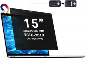 img 4 attached to 🔒 Enhance Privacy and Visual Comfort with Magnetic Removable Privacy Screen for MacBook Pro 15 Inch (2016-2019) - Anti-Peeping, Anti Blue Light, Anti Glare, Model A1707, A1990