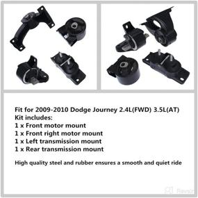 img 1 attached to Engine Motor & Trans Mount Set for 2009-2010 Dodge Journey 2.4L(FWD) 3.5L(at), 4-Pack - 3165, 3183, 3168, 3155