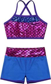 img 2 attached to Agoky Shorts Ballet Gymnastics Leotard Girls' Clothing at Active