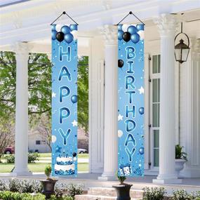 img 1 attached to Happy Birthday Porch Sign And Door Banner Decorations In Blue For Men And Boys - Perfect For 16Th, 18Th, 21St, 30Th, 40Th, 50Th, And 60Th Birthday Parties