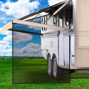 img 4 attached to Protect Your RV With LATCH.IT Shade: 7'X9' Zippered Screen Awning For Ultimate Wind Protection And Privacy.