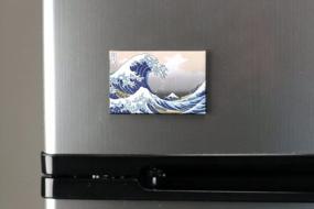 img 1 attached to Set Of 2 Hokusai Great Wave Rectangle Magnets - 1.75" X 2.75" - Made In USA By Buttonsmith