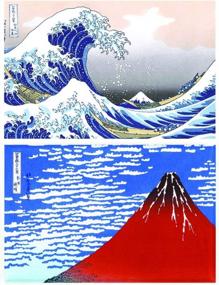 img 4 attached to Набор из 2 прямоугольных магнитов Hokusai Great Wave - 1,75 x 2,75 дюйма - сделано в США компанией Buttonsmith