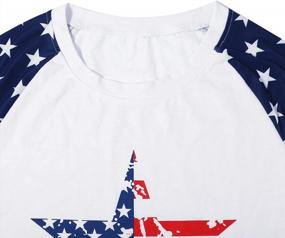 img 2 attached to Show Your Patriotism In Style With This Star Print Colorblock Shirt For Women - Perfect For 4Th Of July!